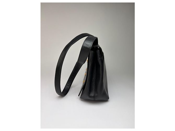 Vintage Givenchy Antigona strukturierte Lederhandtasche mit oberem Griff Schwarz Gold - Ansicht 4