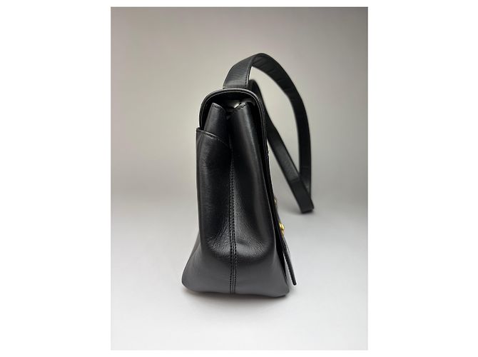Vintage Givenchy Antigona strukturierte Lederhandtasche mit oberem Griff Schwarz Gold - Ansicht 6