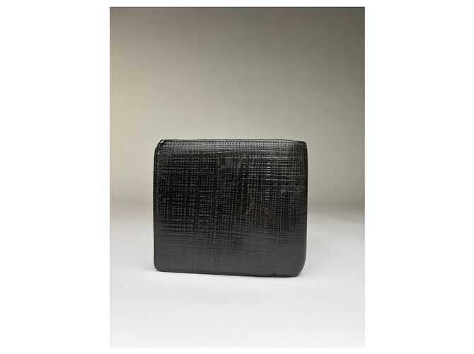Vintage Loewe Bifold Portemonnaie aus geprägtem Leder Schwarz - Ansicht 3