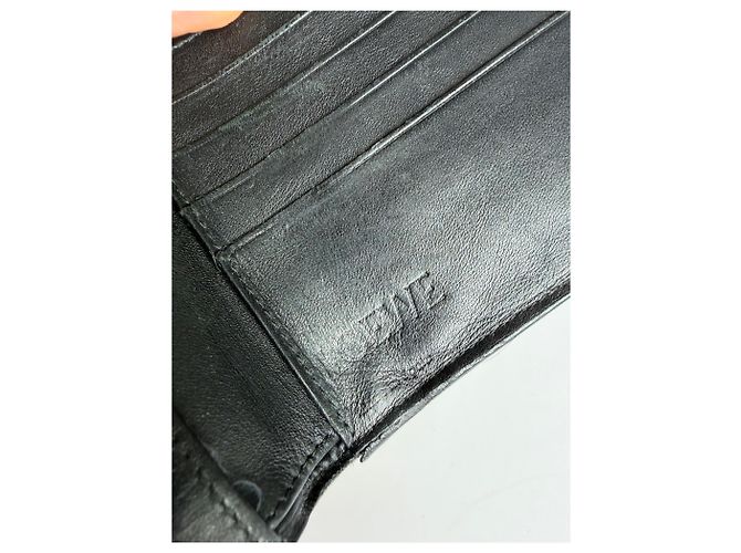 Vintage Loewe Bifold Portemonnaie aus geprägtem Leder Schwarz - Ansicht 5