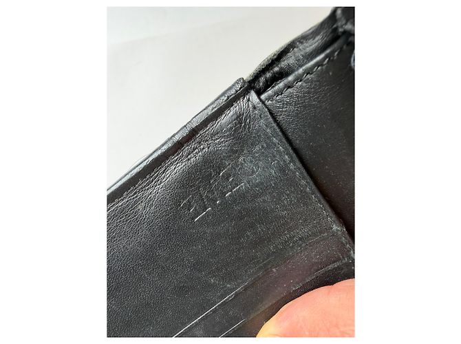 Vintage Loewe Bifold Portemonnaie aus geprägtem Leder Schwarz - Ansicht 6