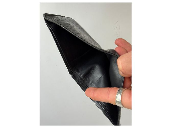 Vintage Loewe Bifold Portemonnaie aus geprägtem Leder Schwarz - Ansicht 7