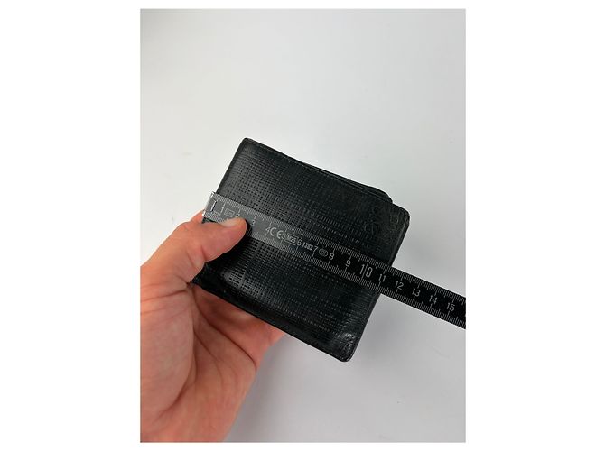 Vintage Loewe Bifold Portemonnaie aus geprägtem Leder Schwarz - Ansicht 8