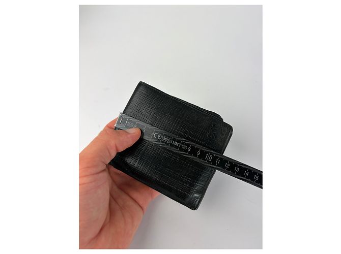 Vintage Loewe Bifold Portemonnaie aus geprägtem Leder Schwarz - Ansicht 9