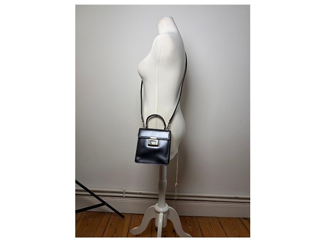 Horsebit 1955 Vintage Gucci Structured Leather Top-Handle Bag Black Silver - view 4