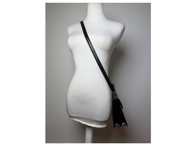 Horsebit 1955 Vintage Gucci Structured Leather Top-Handle Bag Black Silver - view 6