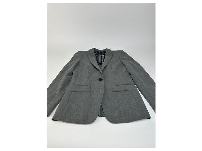 Vintage Burberry Wool Blend Blazer Grey M - view 12