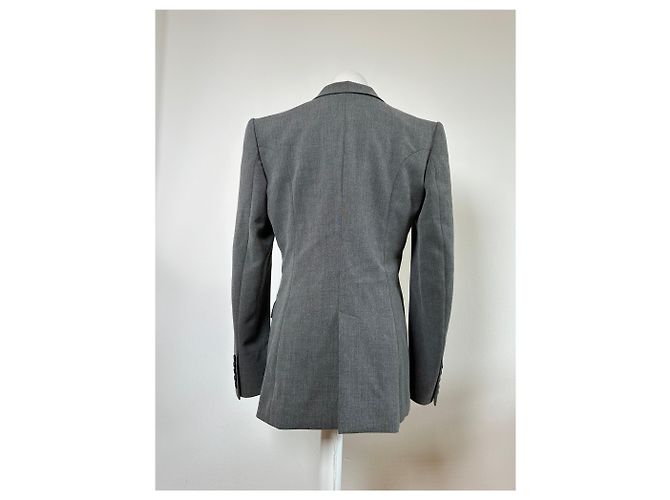 Vintage Burberry Wool Blend Blazer Grey M - view 15