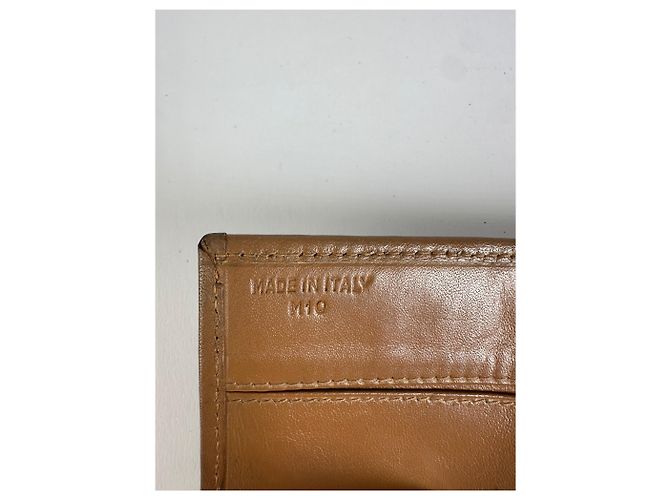 Edge Céline Vintage Celine Macadam Canvas Bifold Wallet Brown Gold - view 5