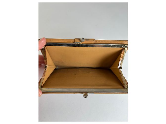 Edge Céline Vintage Celine Coated Canvas Bifold Wallet Dark Brown Tan Beige - view 5