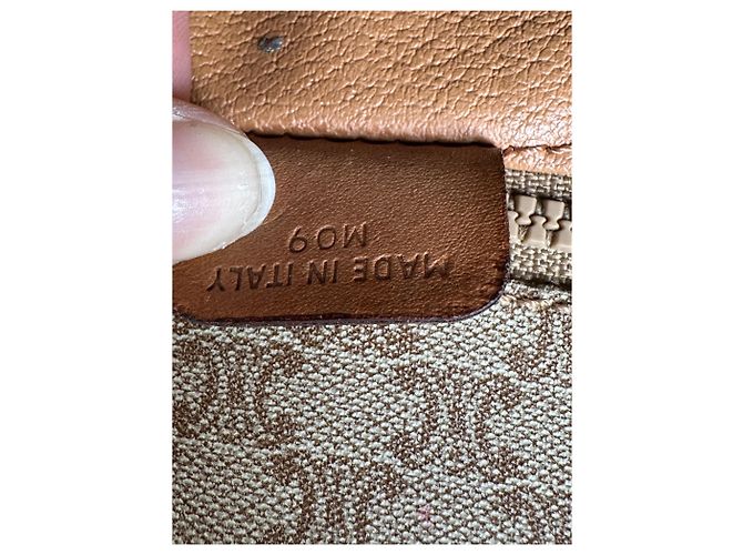 Céline Bolsa Tiracolo com Aba Vintage Celine Macadam Canvas Beige Brown Bege - vista 7