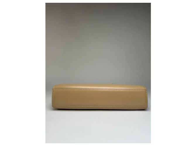 Vintage Givenchy Structured Leather Top-Handle Bag Beige Gold - view 10