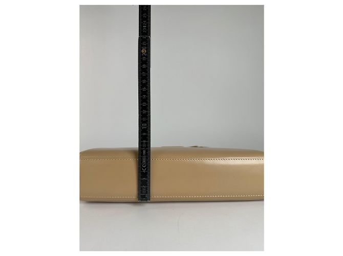 Vintage Givenchy Structured Leather Top-Handle Bag Beige Gold - view 11
