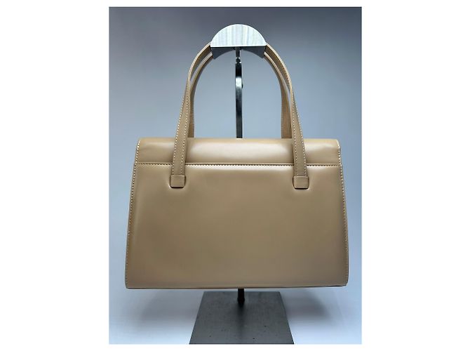 Vintage Givenchy Structured Leather Top-Handle Bag Beige Gold - view 2