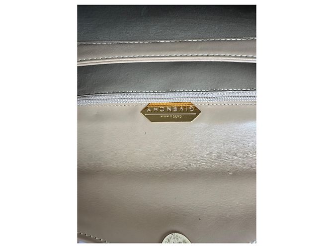 Vintage Givenchy Structured Leather Top-Handle Bag Beige Gold - view 5
