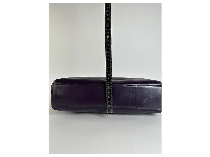 Borsa a mano Vintage Prada in pelle con doppia zip, viola scuro Porpora - vista 15