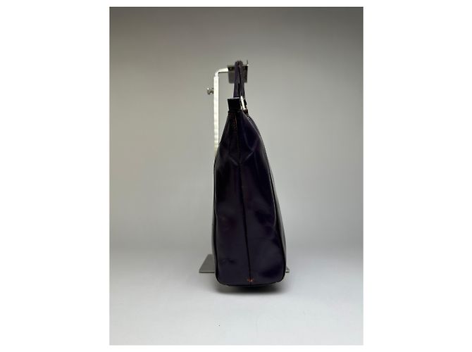 Borsa a mano Vintage Prada in pelle con doppia zip, viola scuro Porpora - vista 6