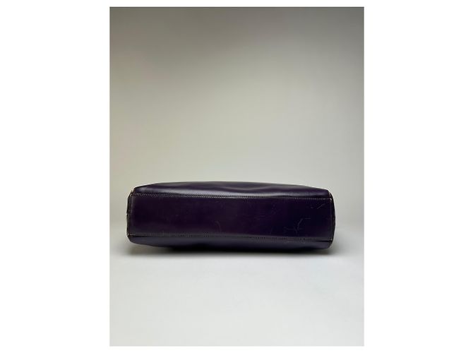 Borsa a mano Vintage Prada in pelle con doppia zip, viola scuro Porpora - vista 8