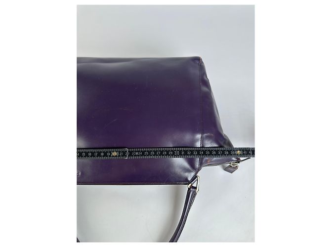 Borsa a mano Vintage Prada in pelle con doppia zip, viola scuro Porpora - vista 9