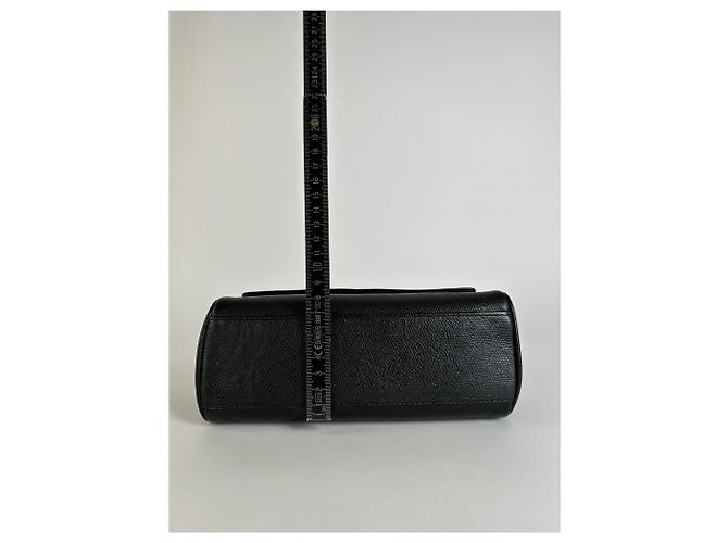 Vintage Givenchy Structured Leather Top-Handle Bag Black Gold - view 11