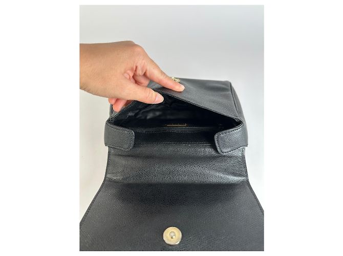 Vintage Givenchy Structured Leather Top-Handle Bag Black Gold - view 3
