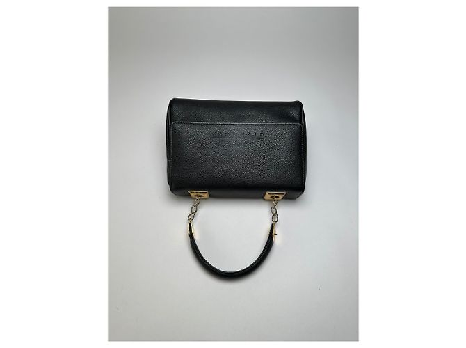 Vintage Givenchy Structured Leather Top-Handle Bag Black Gold - view 7