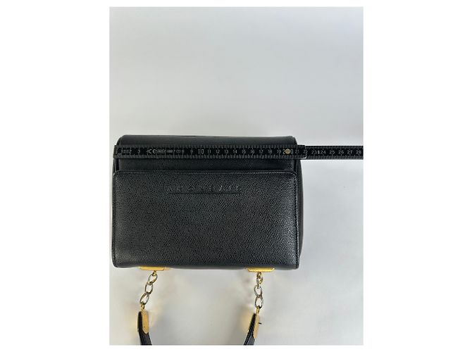 Vintage Givenchy Structured Leather Top-Handle Bag Black Gold - view 8