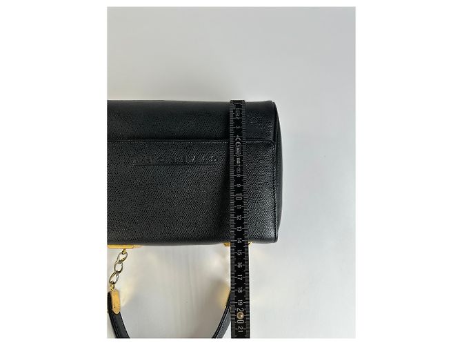 Vintage Givenchy Structured Leather Top-Handle Bag Black Gold - view 9