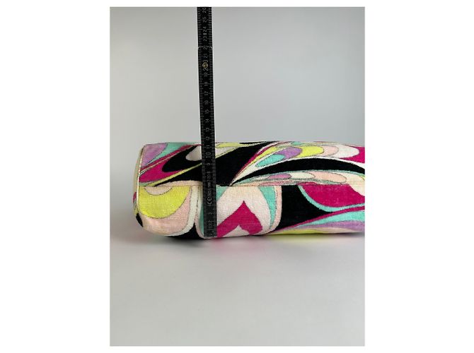 Tote vintage Emilio Pucci in velluto Rosa Giallo Lavanda Turchese - vista 11