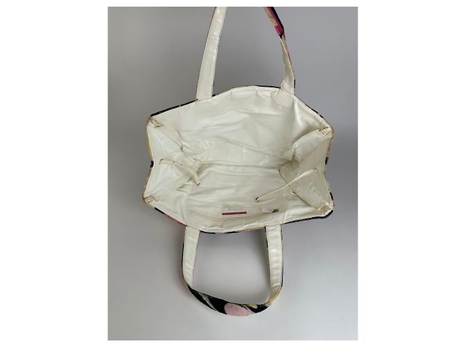Tote vintage Emilio Pucci in velluto Rosa Giallo Lavanda Turchese - vista 3