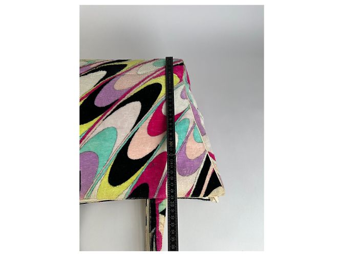 Tote vintage Emilio Pucci in velluto Rosa Giallo Lavanda Turchese - vista 9