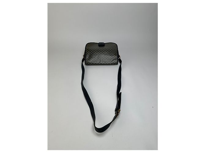 Céline Vintage Celine Monogram Canvas Umhängetasche mit Klappe Navy Beige Marineblau - Ansicht 10