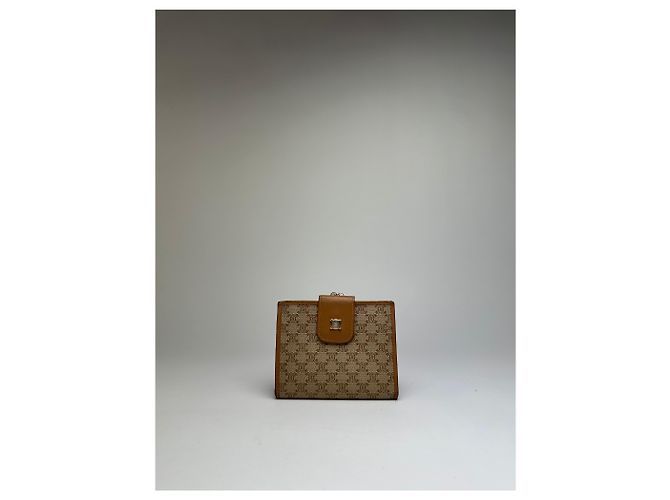 Céline Vintage Celine Macadam Canvas Bifold Wallet Beige Brown - view 11