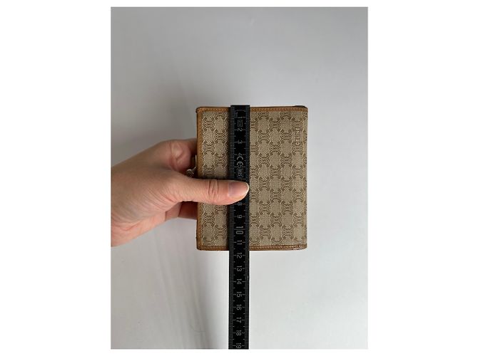 Céline Vintage Celine Macadam Canvas Bifold Wallet Beige Brown - view 9