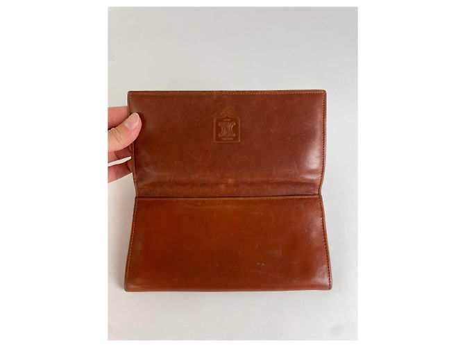 Céline Vintage Celine Leather Bifold Wallet Tan Gold Camel - view 6
