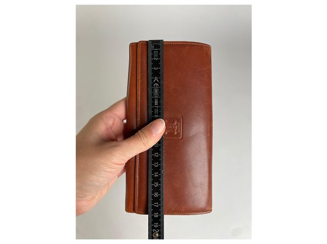Céline Vintage Celine Leather Bifold Wallet Tan Gold Camel - view 7