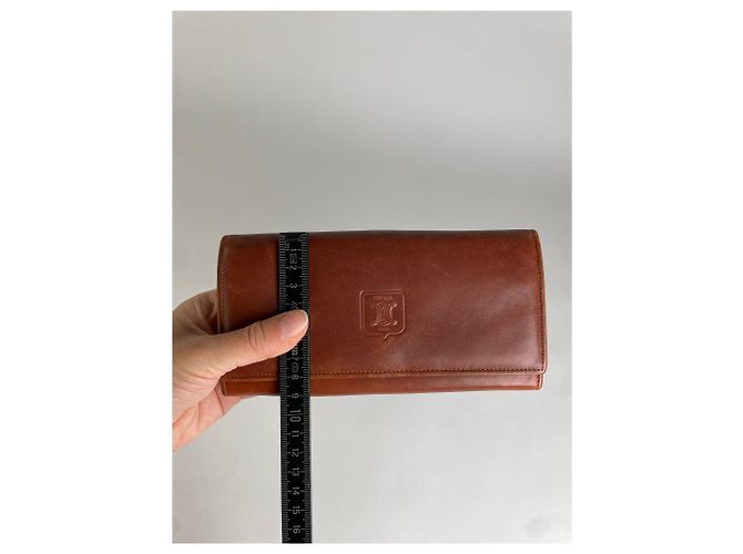 Céline Vintage Celine Leather Bifold Wallet Tan Gold Camel - view 8