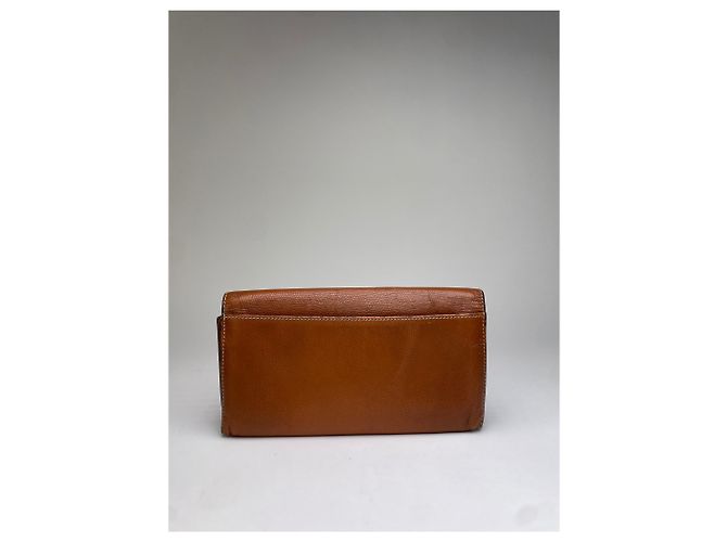 Vintage Loewe Textured Leather Bifold Wallet Cognac Brown Metallic - view 2