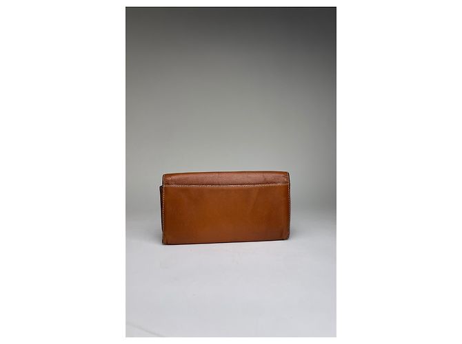 Vintage Loewe Textured Leather Bifold Wallet Cognac Brown Metallic - view 9
