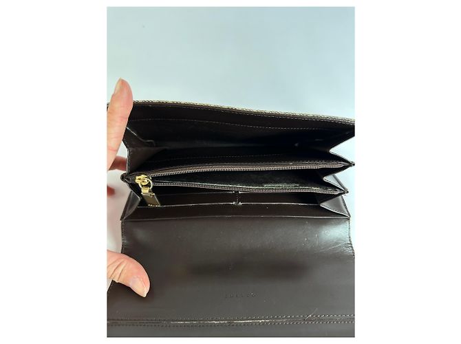 Céline Vintage Celine Macadam Canvas Bifold Wallet Beige Brown - view 4