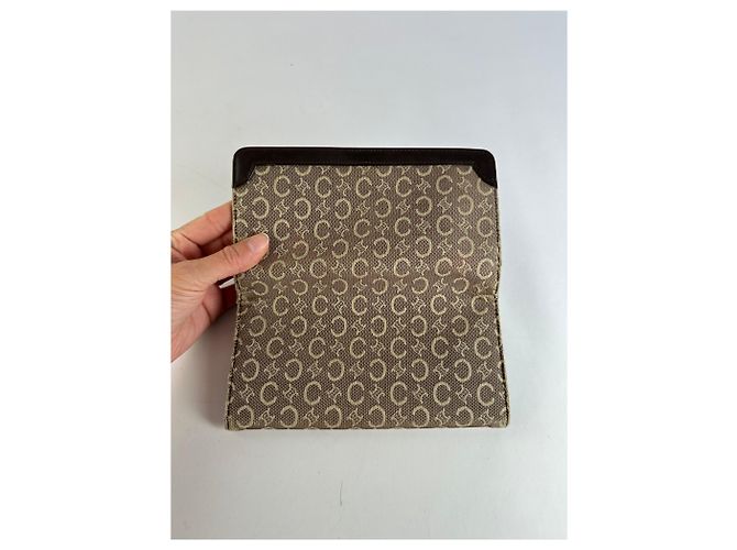 Céline Vintage Celine Macadam Canvas Bifold Wallet Beige Brown - view 6