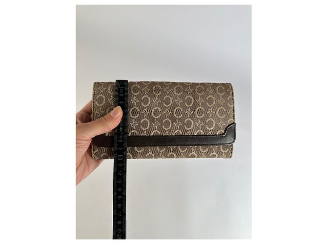 Céline Vintage Celine Macadam Canvas Bifold Wallet Beige Brown - view 8