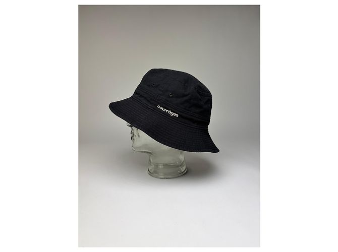 Cappello Bucket Vintage Courreges in misto cotone Navy L Blu navy - vista 10