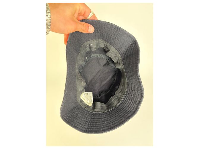 Cappello Bucket Vintage Courreges in misto cotone Navy L Blu navy - vista 4