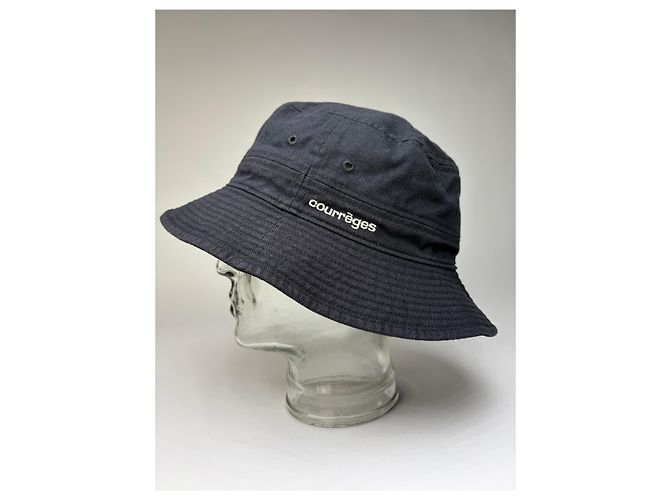 Cappello Bucket Vintage Courreges in misto cotone Navy L Blu navy - vista 6