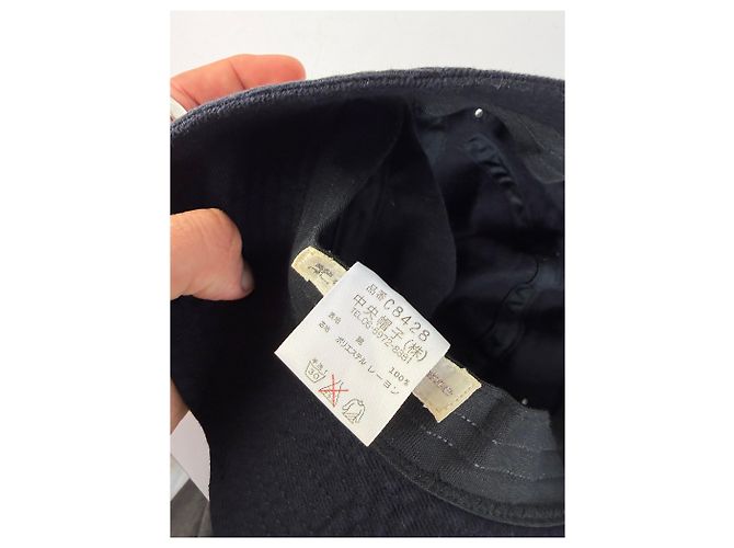 Cappello Bucket Vintage Courreges in misto cotone Navy L Blu navy - vista 7