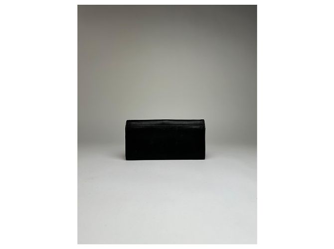 Céline Vintage Celine Smooth Leather Bifold Wallet Black Gold - view 10