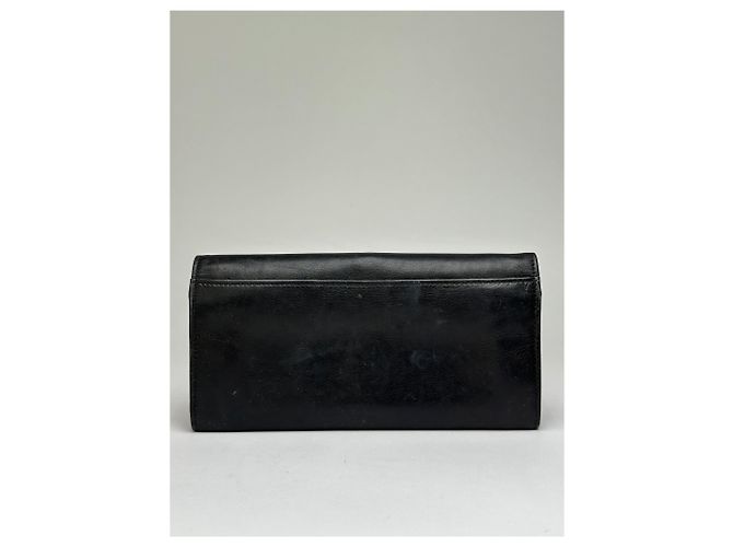Céline Vintage Celine Smooth Leather Bifold Wallet Black Gold - view 2