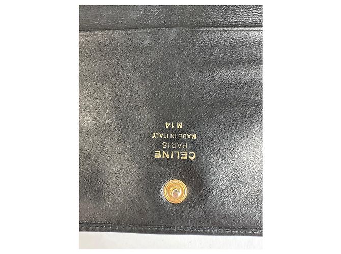 Céline Vintage Celine Smooth Leather Bifold Wallet Black Gold - view 4