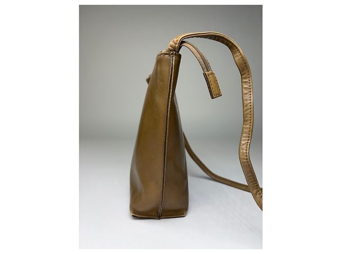 Vintage Issey Miyake Smooth Leather Pouch Bag Hellbraun - Ansicht 10
